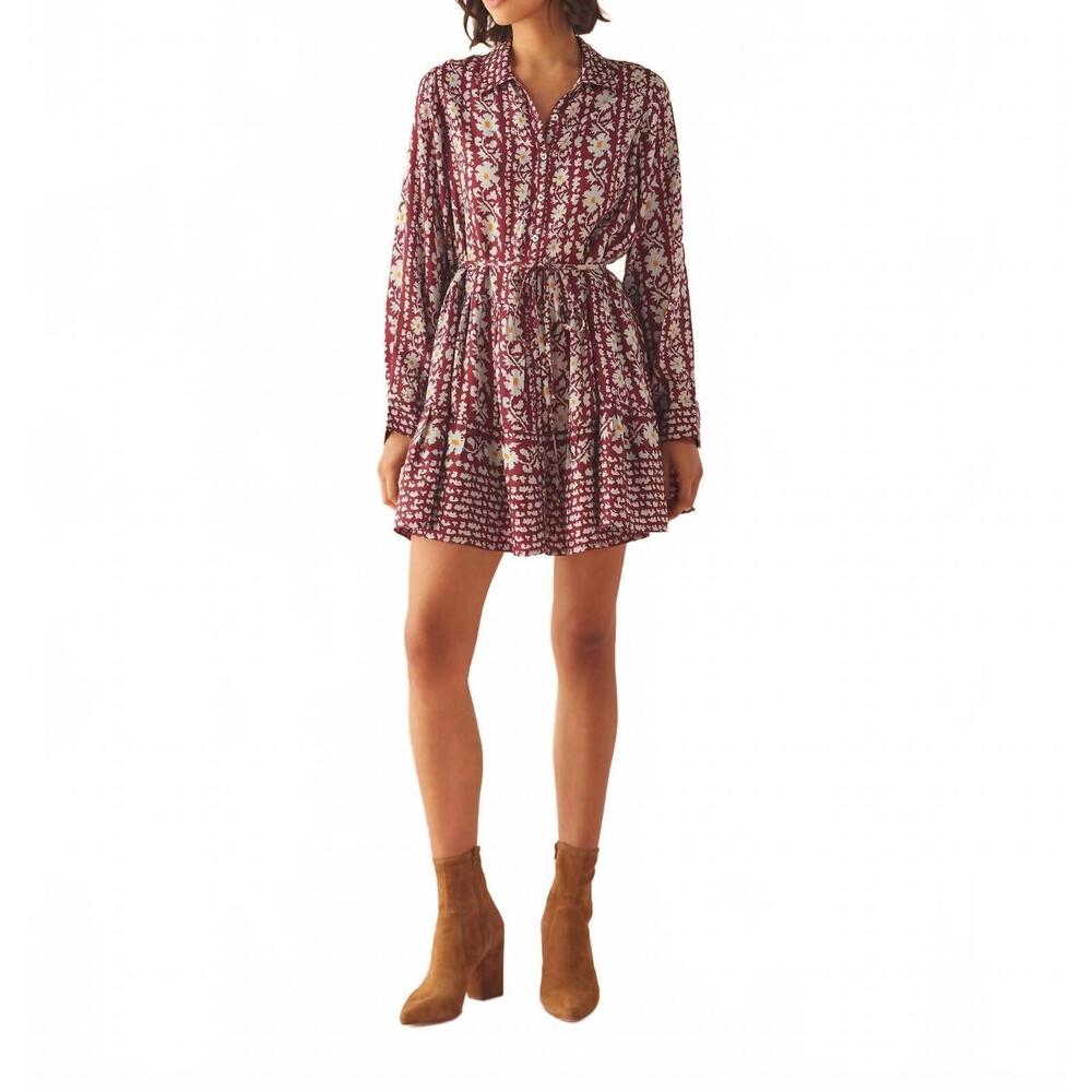 NEW OMIKA esme tula mini dress in garnet